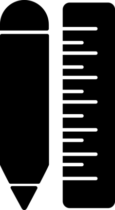 Pencil And Ruler Stencil Svg Vector, Free Vectors File